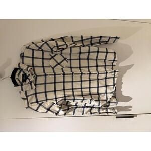 J.Crew Classic Fit Blue and White Plaid Button-Up Shirt Size 10